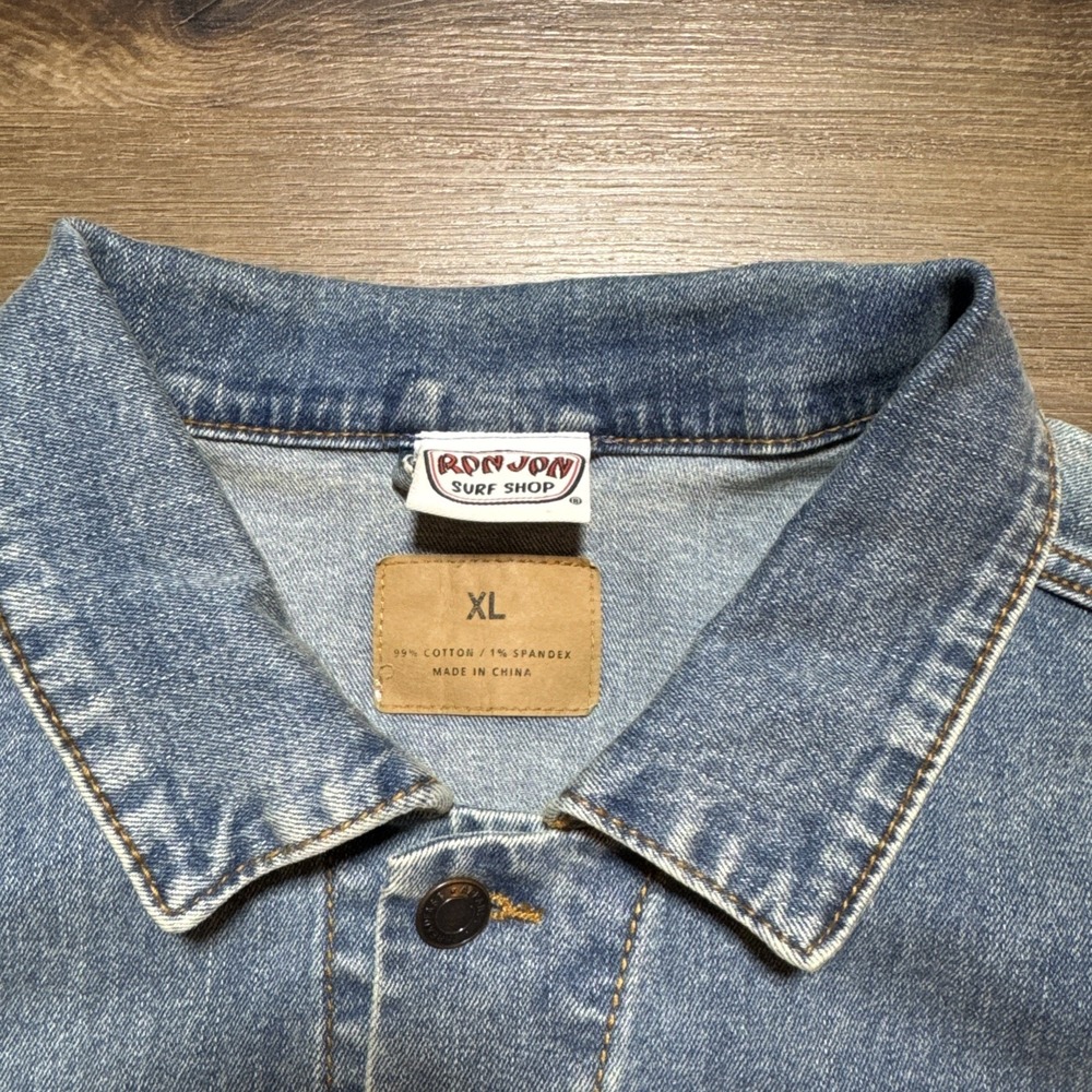 Ron Jon Surf Shop‎ Blue Jean Denim Jacket Size XL - Picture 8 of 13